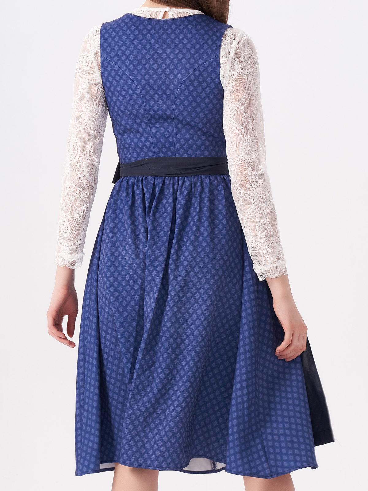 Elegantes blaues Leder Dirndl