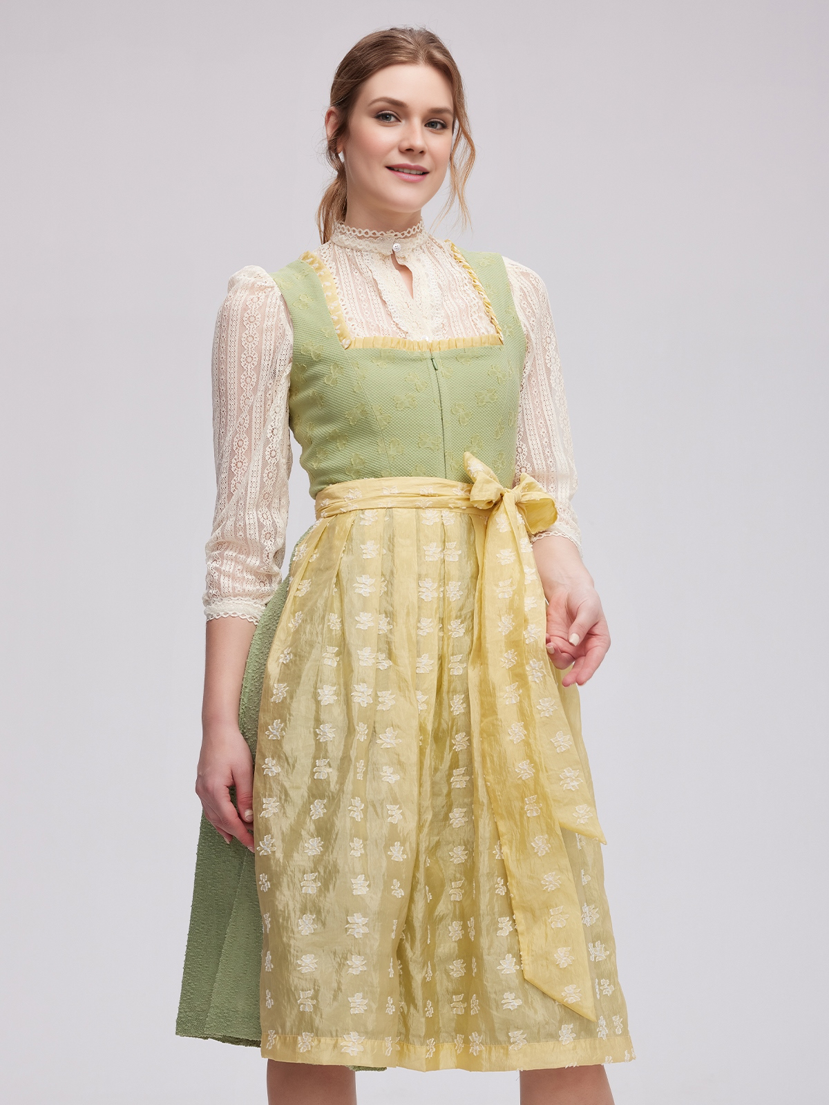 Modernes Dirndl in Blau-Grün